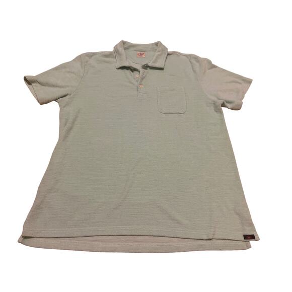 Faherty Short Sleeve Terry Cloth Polo Shirt Mens M Seafoam Green Cotton Polyeste - Picture 1 of 7